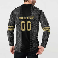 Custom Mexico Football Button Sweatshirt El Tri Aztec Pattern Back Version
