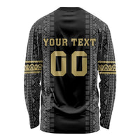 Custom Mexico Football Long Sleeve Shirt El Tri Aztec Pattern Back Version