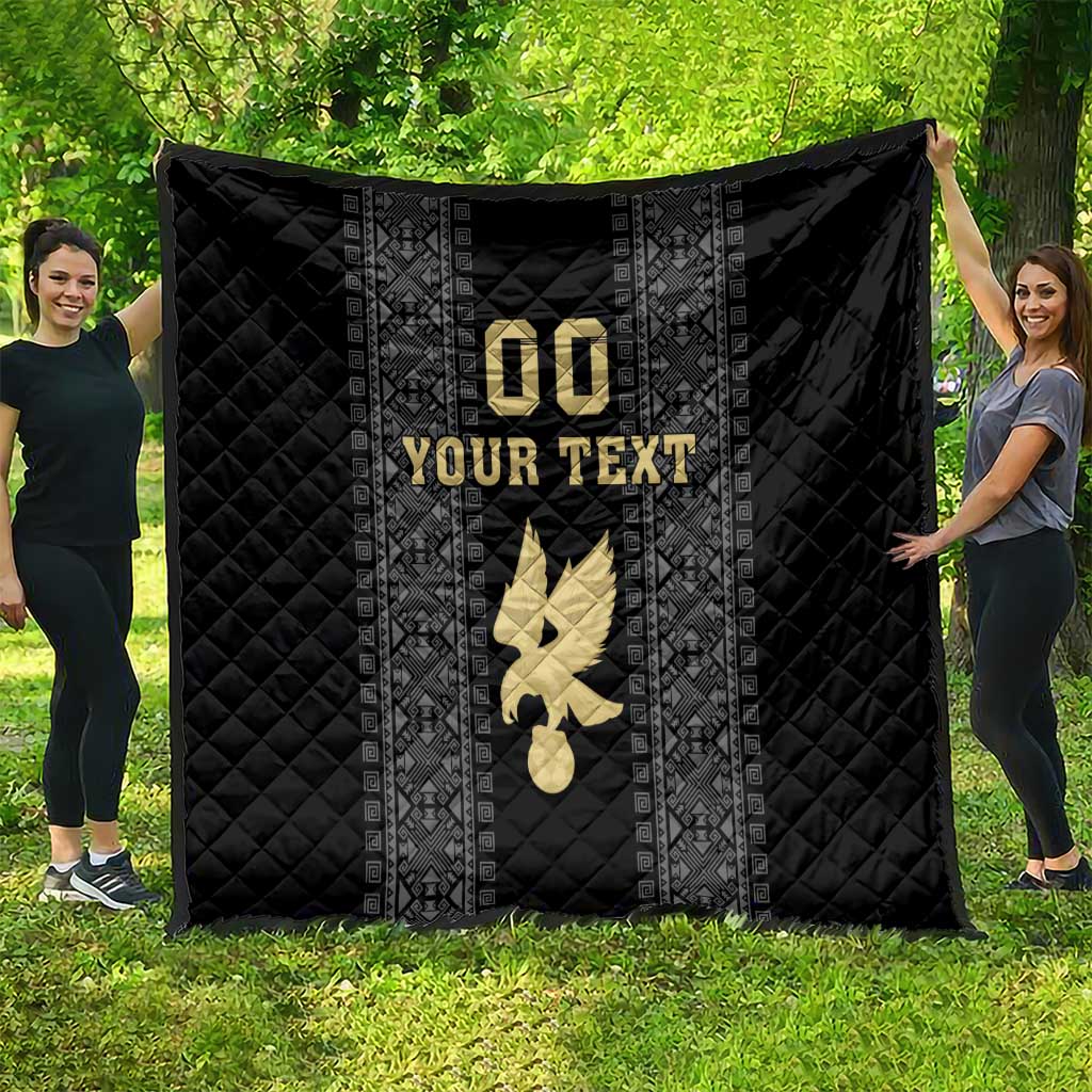 Custom Mexico Football Quilt El Tri Aztec Pattern Back Version