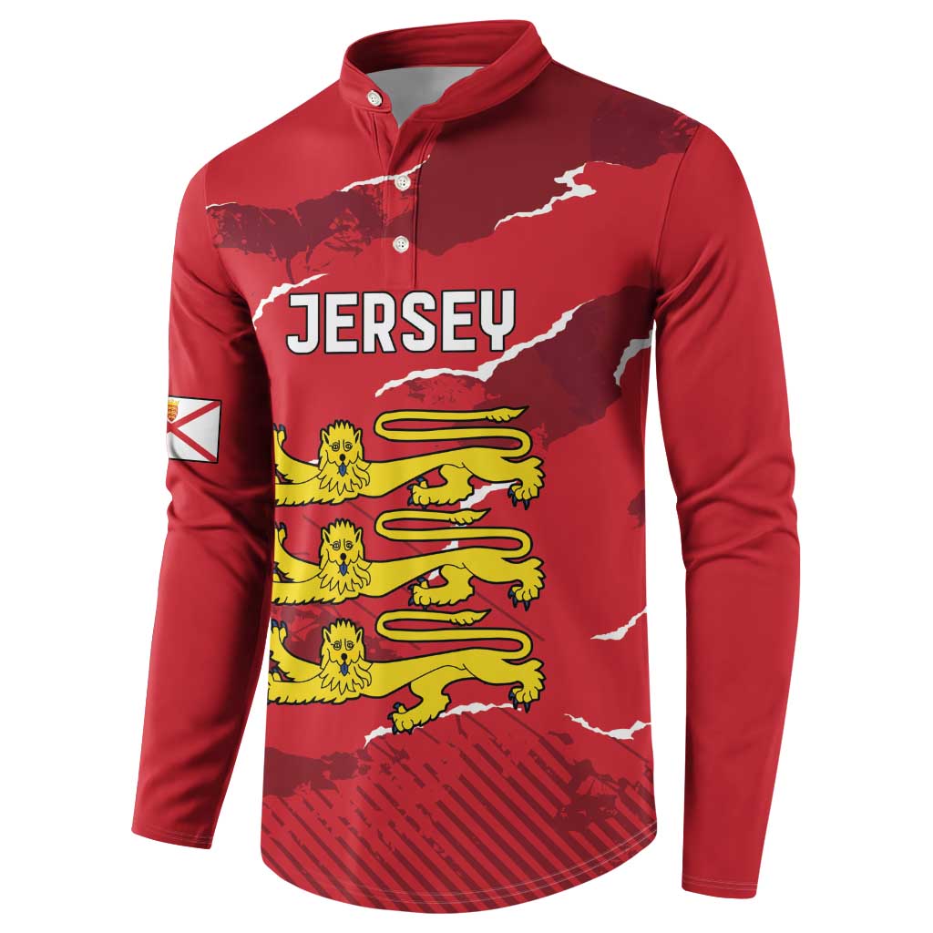 Custom Bailiwick of Jersey Button Sweatshirt Sporty Style