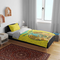 Personalized Kazakhstan Emblem Bedding Set Kazakh Pattern