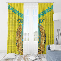 Personalized Kazakhstan Emblem Window Curtain Kazakh Pattern