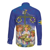 Swedish Glad Midsommar Long Sleeve Button Shirt Hade du en bra Midsommar