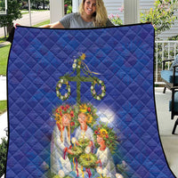 Swedish Glad Midsommar Quilt Hade du en bra Midsommar