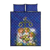 Swedish Glad Midsommar Quilt Bed Set Hade du en bra Midsommar