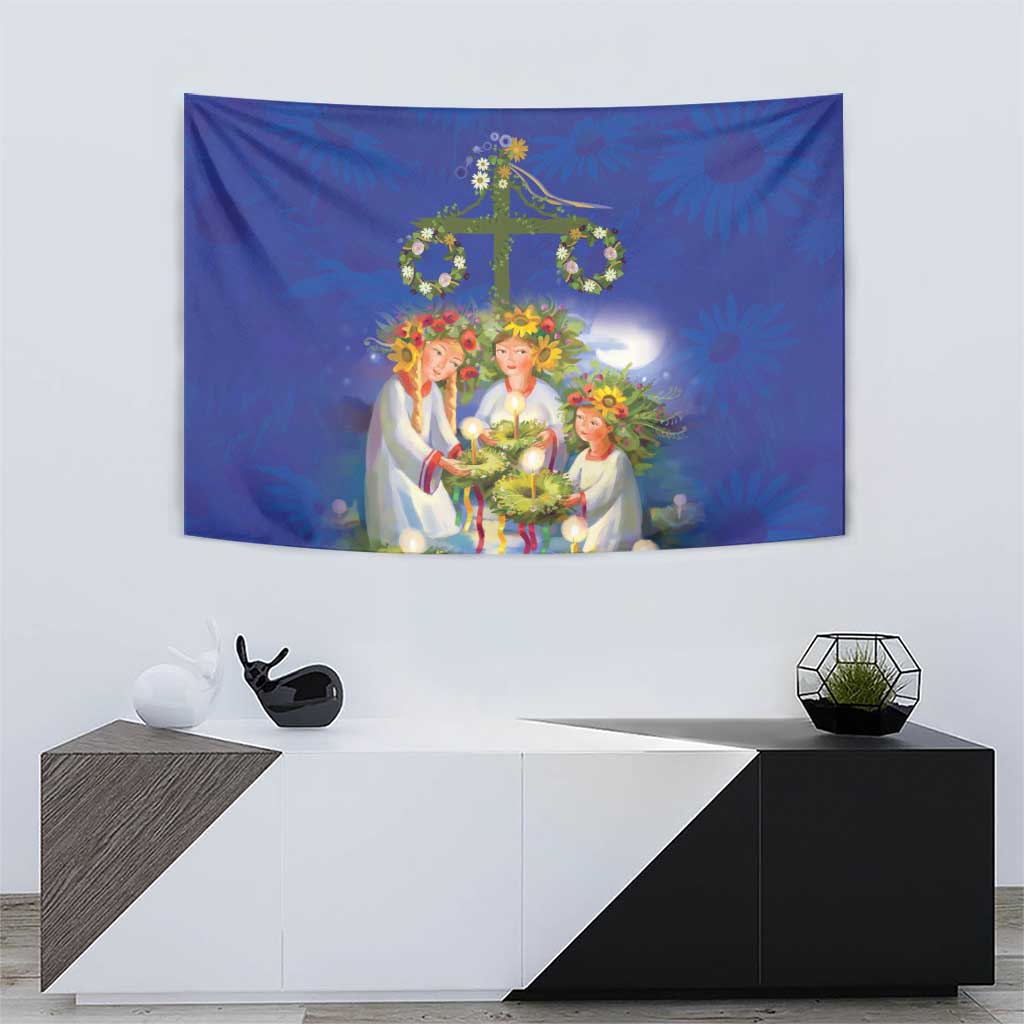 Swedish Glad Midsommar Tapestry Hade du en bra Midsommar