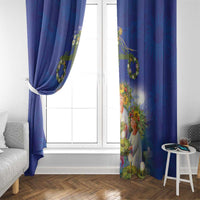 Swedish Glad Midsommar Window Curtain Hade du en bra Midsommar