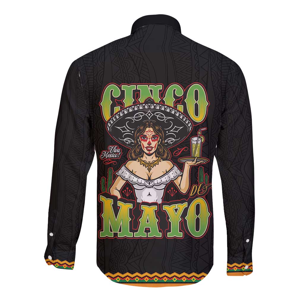 Mexico Cinco de Mayo Long Sleeve Button Shirt Viva la Fiesta!