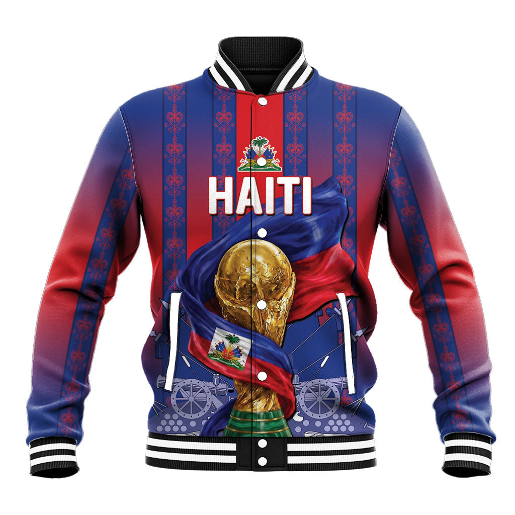 Custom Haiti Football 2026 Baseball Jacket Les Grenadiers Voodoo Veve Pride