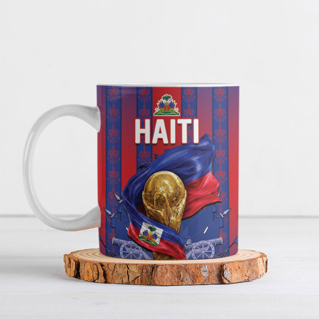 Custom Haiti Football 2026 Ceramic Mug Les Grenadiers Voodoo Veve Pride