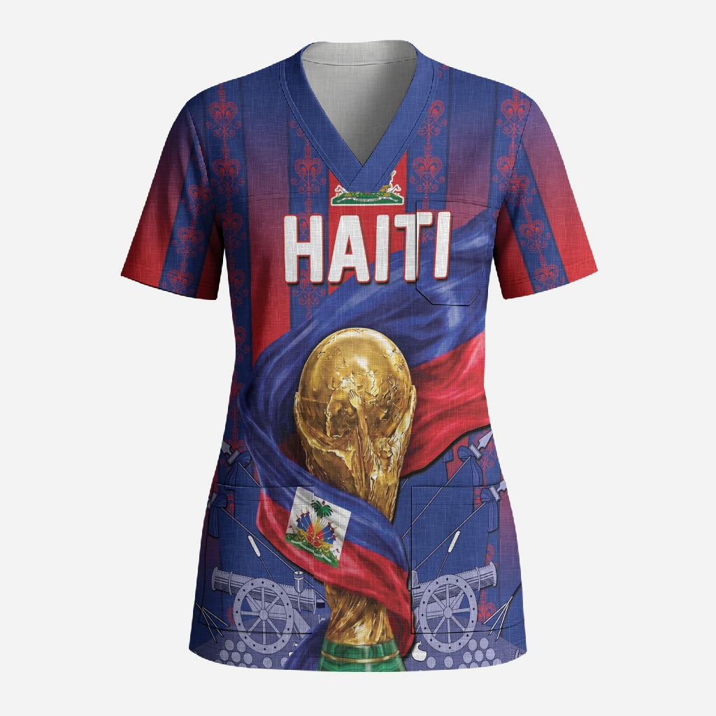 Custom Haiti Football 2026 Scrub Top Les Grenadiers Voodoo Veve Pride
