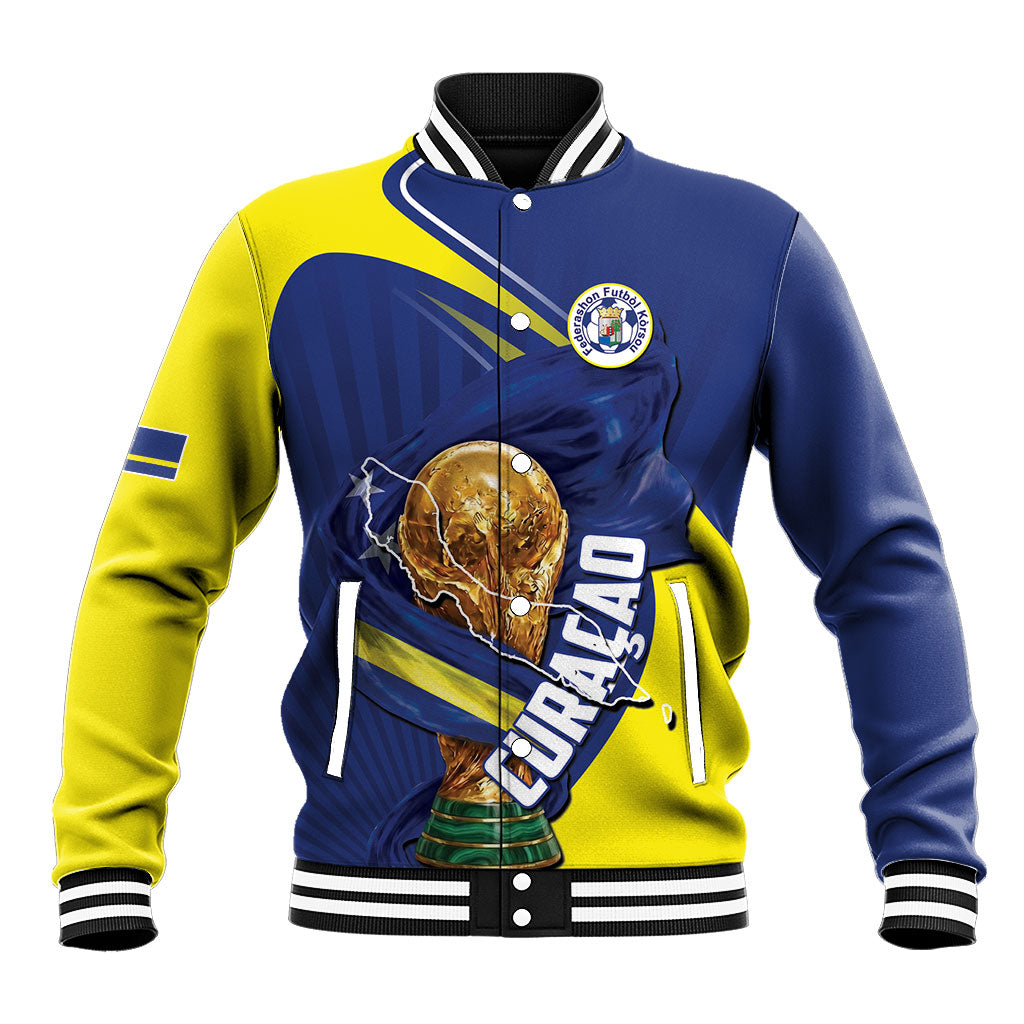 Personalized Curacao Football 2026 Baseball Jacket Rise of Caribbean Pride