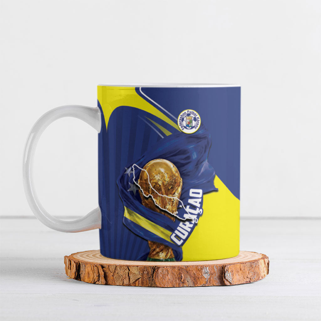 Personalized Curacao Football 2026 Ceramic Mug Rise of Caribbean Pride