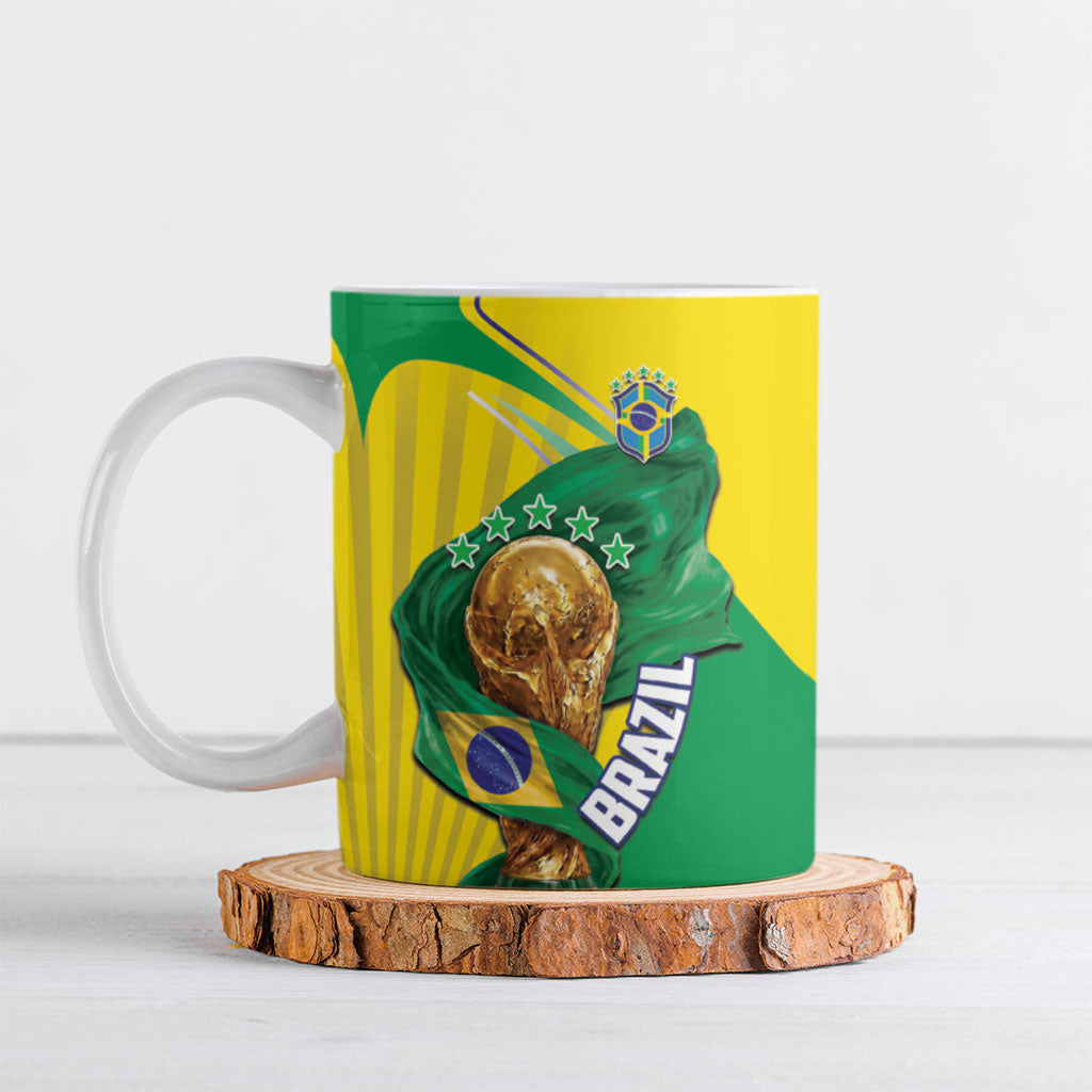 Personalized Brazil Football 2026 Ceramic Mug Born for Glory Let Champions Rise