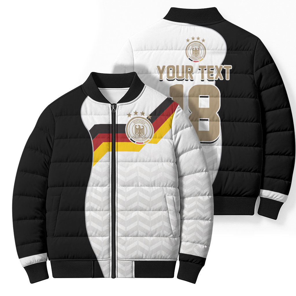 Custom Germany Football Bomber Puffer Jacket Black Eagle Glory 2026 Fan Edition