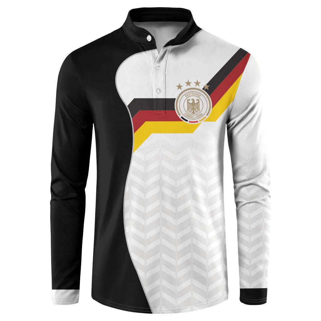 Custom Germany Football Button Sweatshirt Black Eagle Glory 2026 Fan Edition