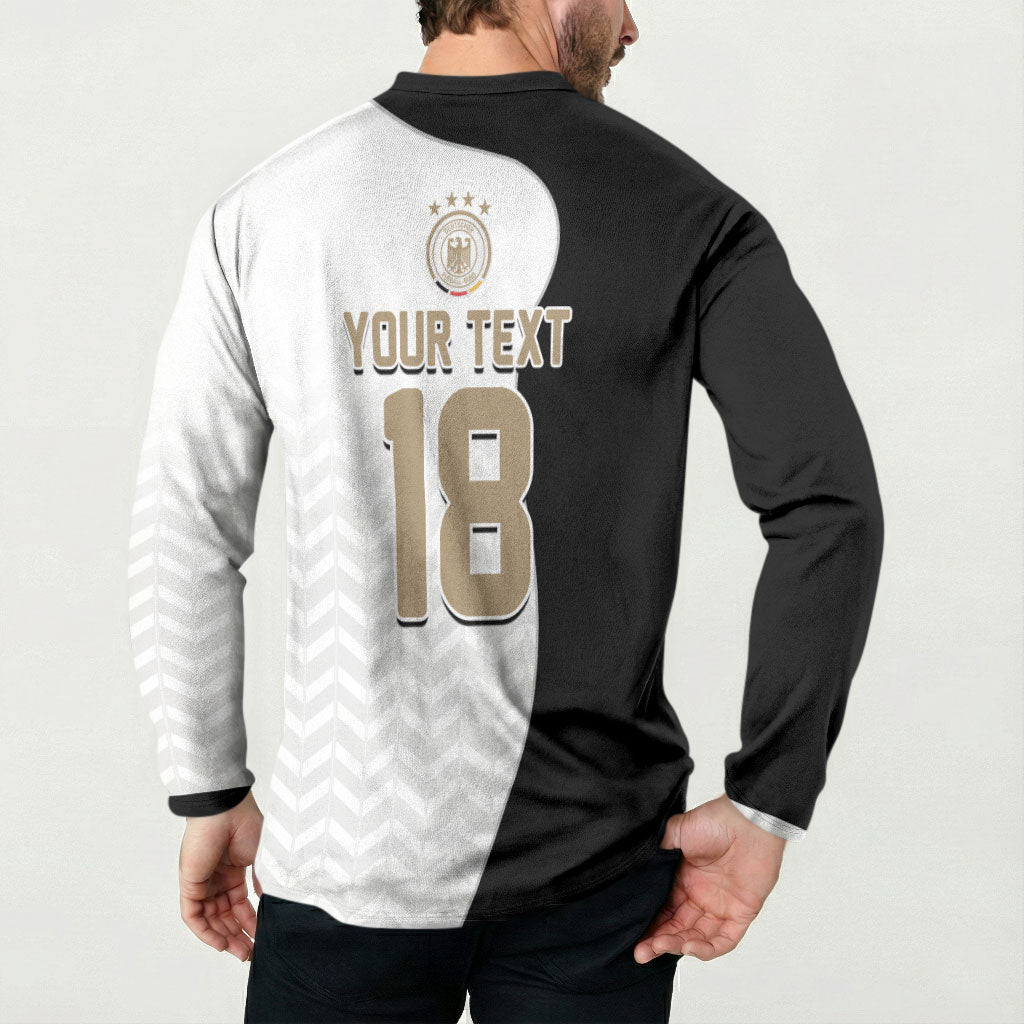Custom Germany Football Button Sweatshirt Black Eagle Glory 2026 Fan Edition