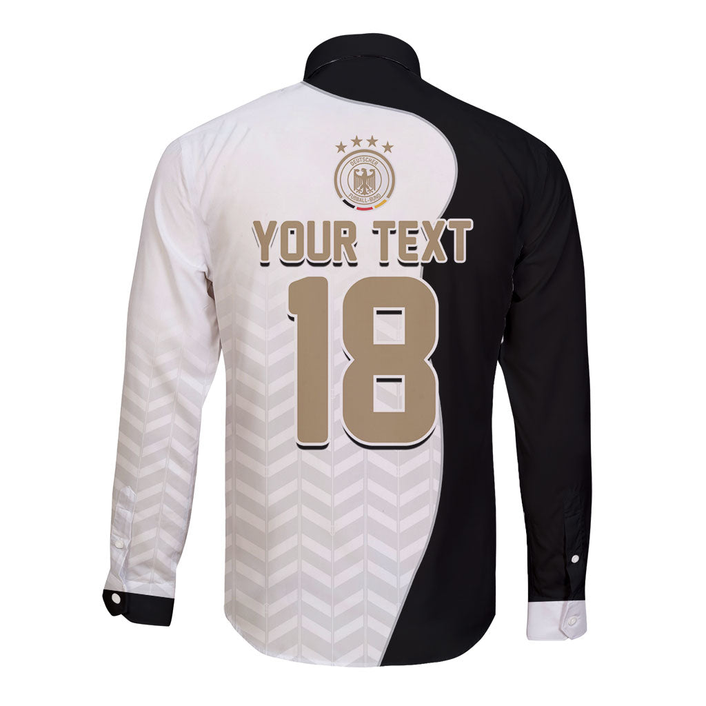 Custom Germany Football Long Sleeve Button Shirt Black Eagle Glory 2026 Fan Edition