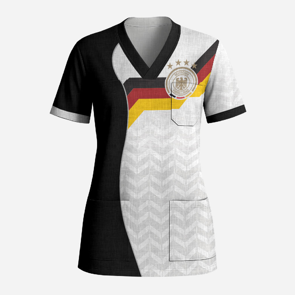 Custom Germany Football Scrub Top Black Eagle Glory 2026 Fan Edition
