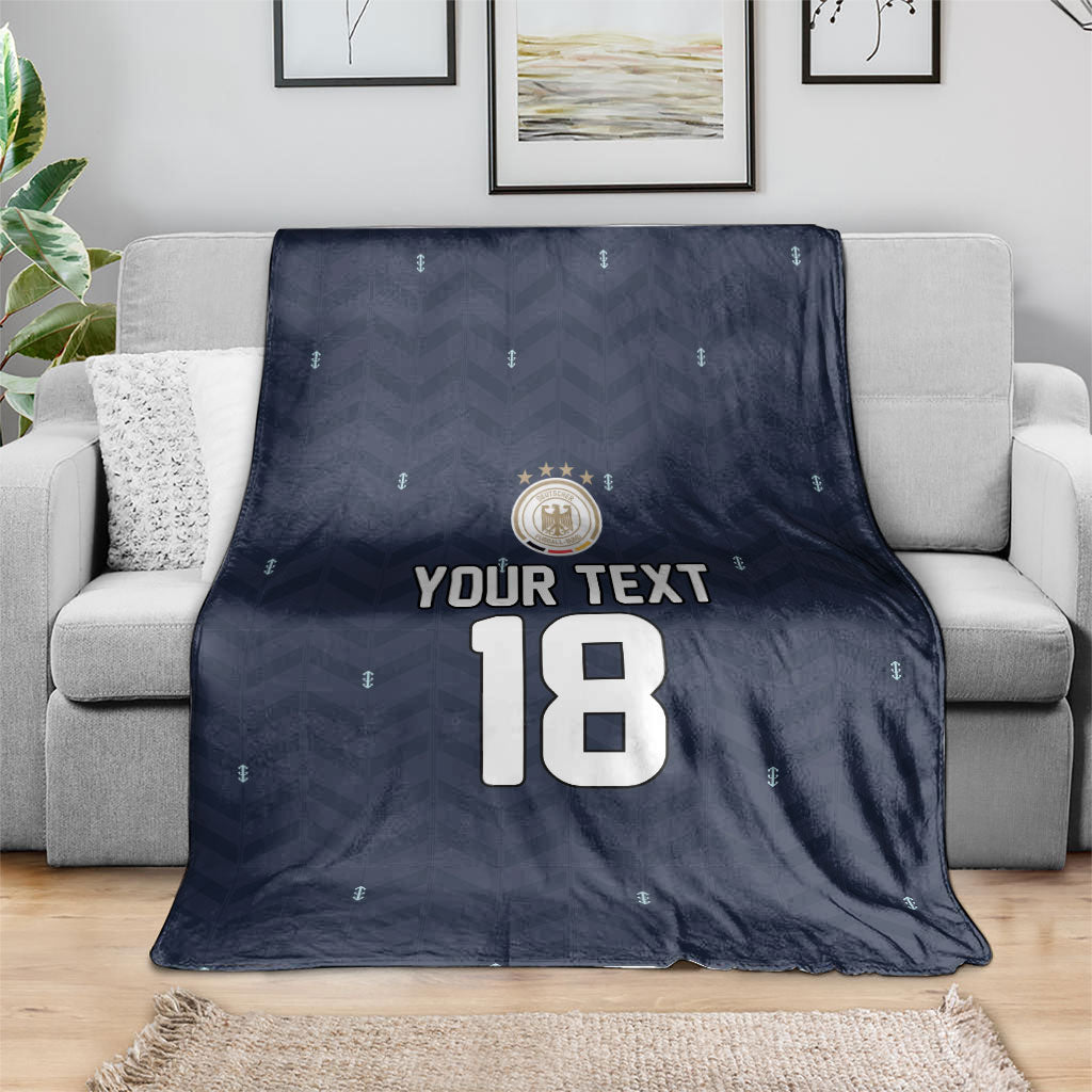 Custom Germany Football 2026 Blanket Midnight Eagle Heritage