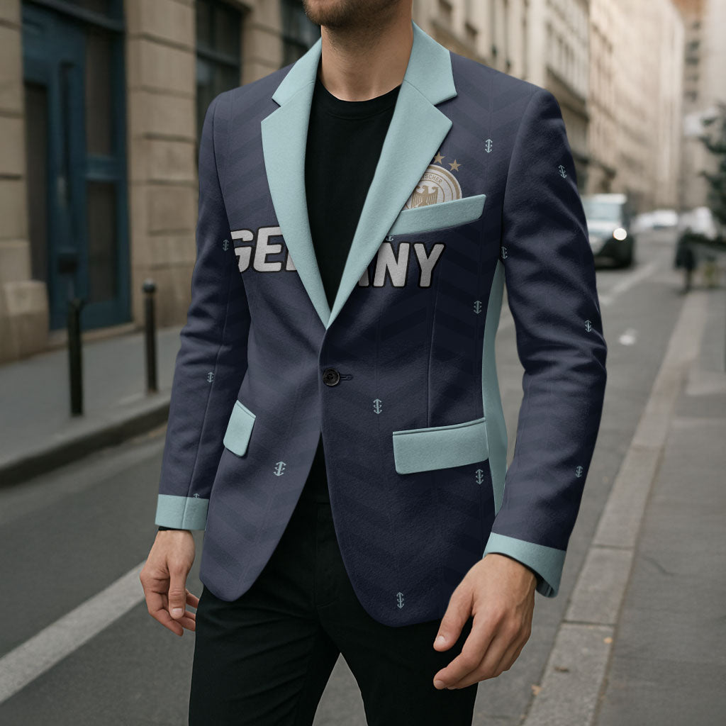 Custom Germany Football 2026 Blazer Midnight Eagle Heritage