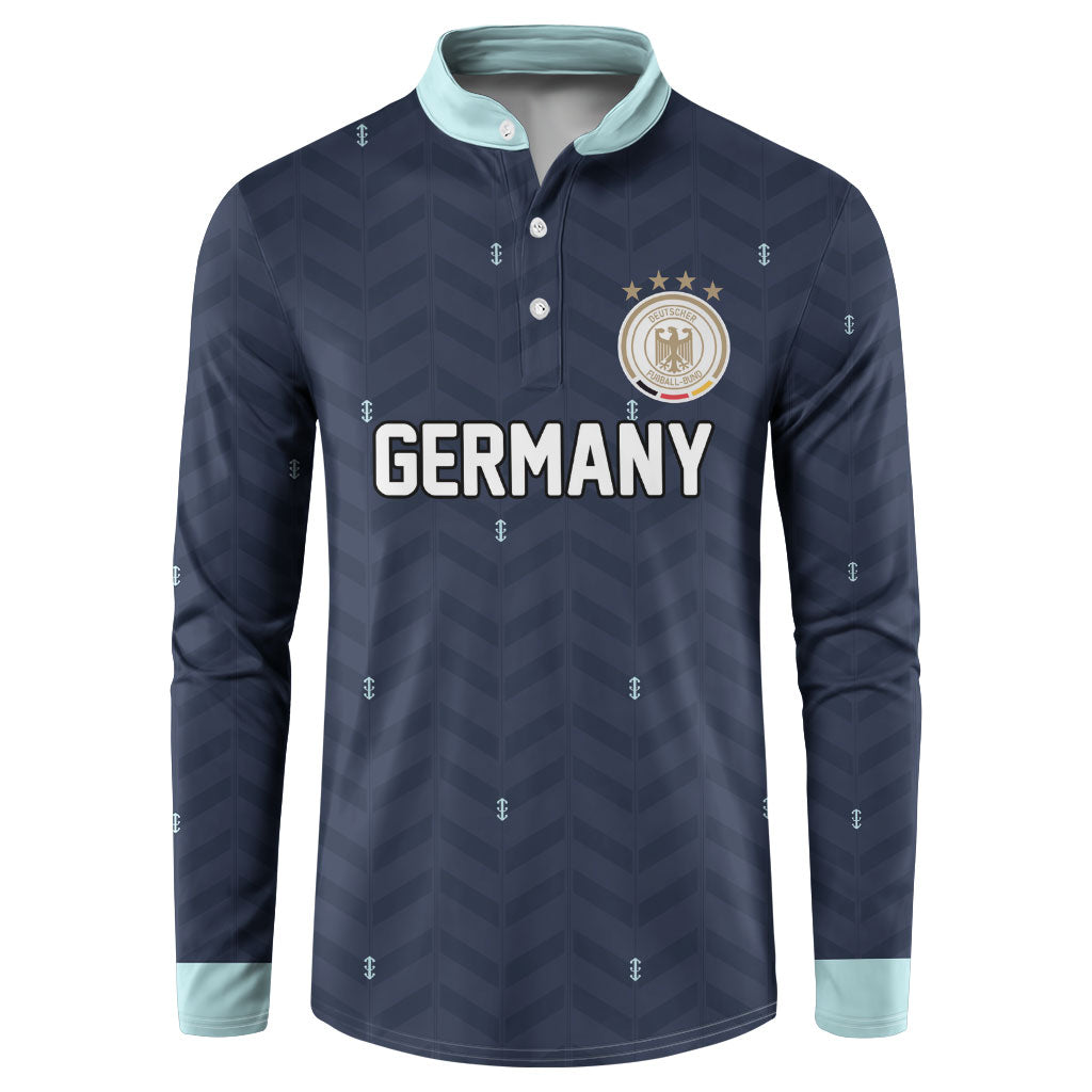 Custom Germany Football 2026 Button Sweatshirt Midnight Eagle Heritage