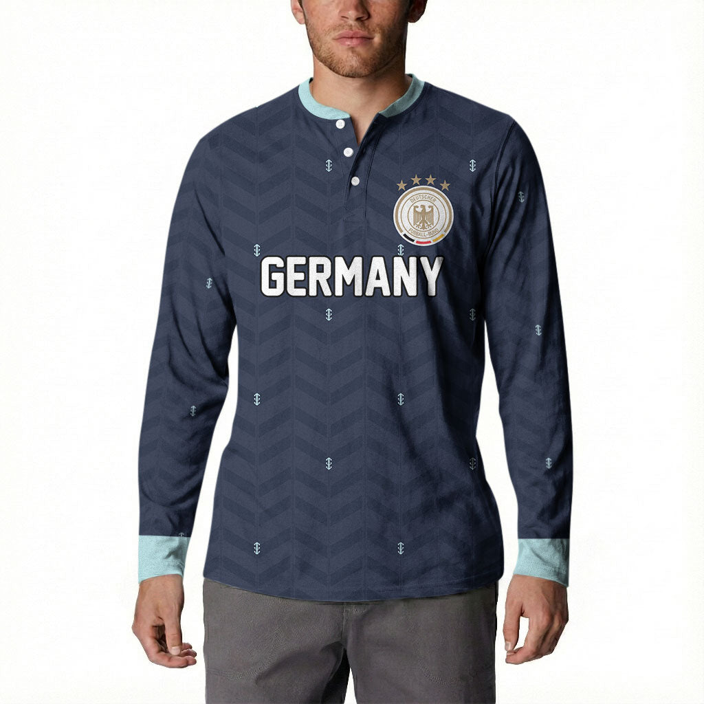 Custom Germany Football 2026 Button Sweatshirt Midnight Eagle Heritage