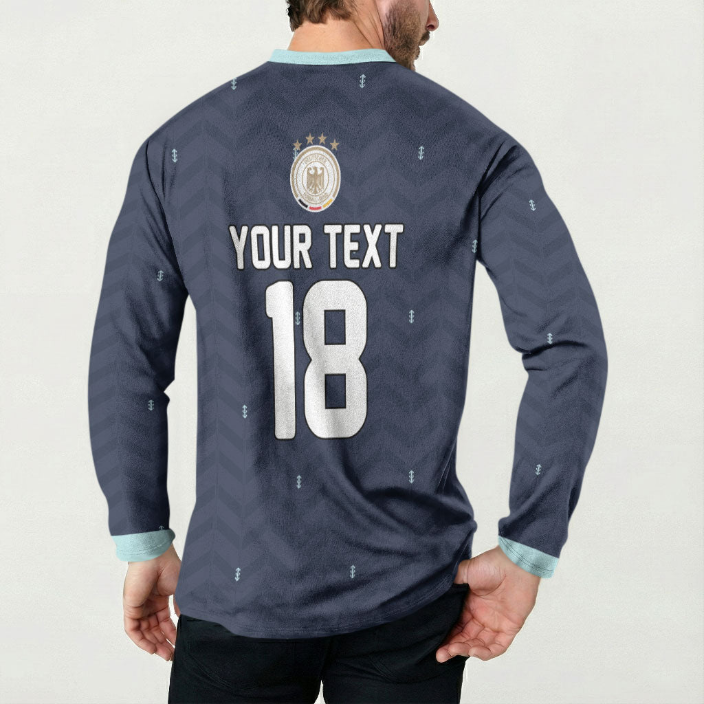 Custom Germany Football 2026 Button Sweatshirt Midnight Eagle Heritage