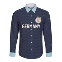 Custom Germany Football 2026 Long Sleeve Button Shirt Midnight Eagle Heritage