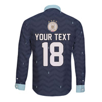 Custom Germany Football 2026 Long Sleeve Button Shirt Midnight Eagle Heritage