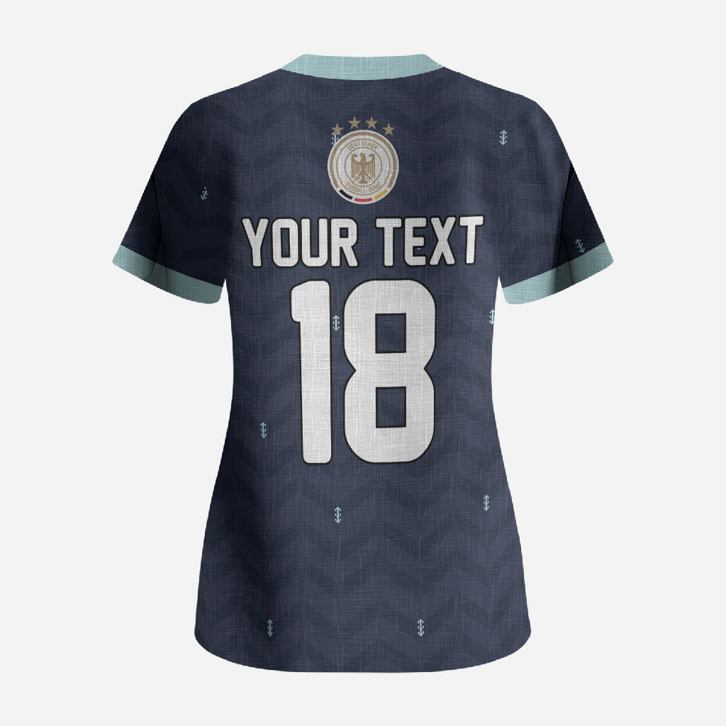 Custom Germany Football 2026 Scrub Top Midnight Eagle Heritage