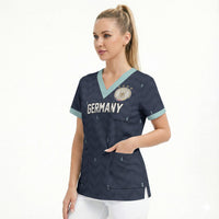 Custom Germany Football 2026 Scrub Top Midnight Eagle Heritage