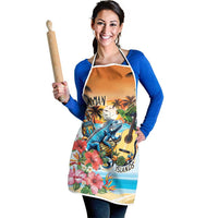 Cayman Islands Apron Iguanas And Parrot Hisbius Flower - Wonder Print Shop