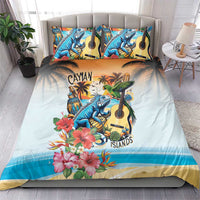 Cayman Islands Bedding Set Iguanas And Parrot Hisbius Flower - Wonder Print Shop