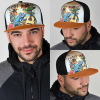 Cayman Islands Mesh Trucker Cap Iguanas And Parrot Hisbius Flower - Wonder Print Shop