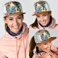 Cayman Islands Mesh Trucker Cap Iguanas And Parrot Hisbius Flower - Wonder Print Shop