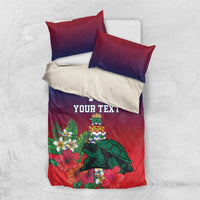 Custom Cayman Islands Bedding Set Green Turtle Sporty Style - Wonder Print Shop