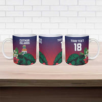 Custom Cayman Islands Ceramic Mug Green Turtle Sporty Style - Wonder Print Shop