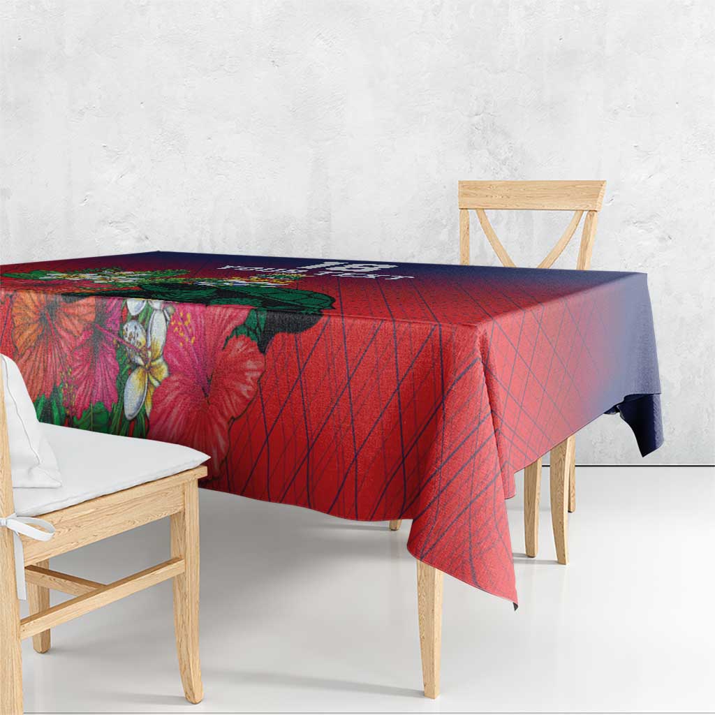 Custom Cayman Islands Tablecloth Green Turtle Sporty Style - Wonder Print Shop