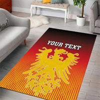 Germany coat of arms area rug in red with gold lion and YOUR TEXT design