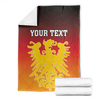 Personalized Germany blanket front view, YOUR TEXT over gold coat of arms