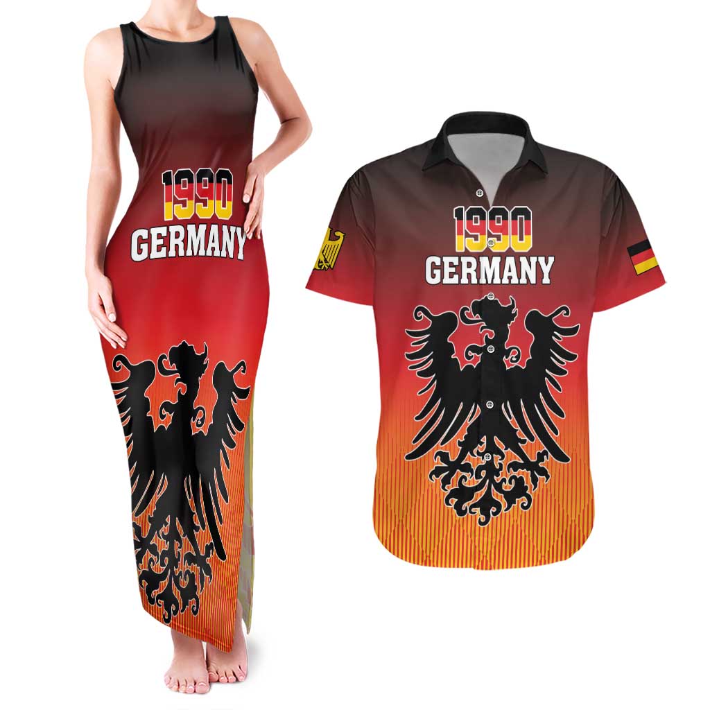 Personalized Germany Couples Matching Tank Maxi Dress and Hawaiian Shirt With Coat Of Arms - Wonder Print Shop