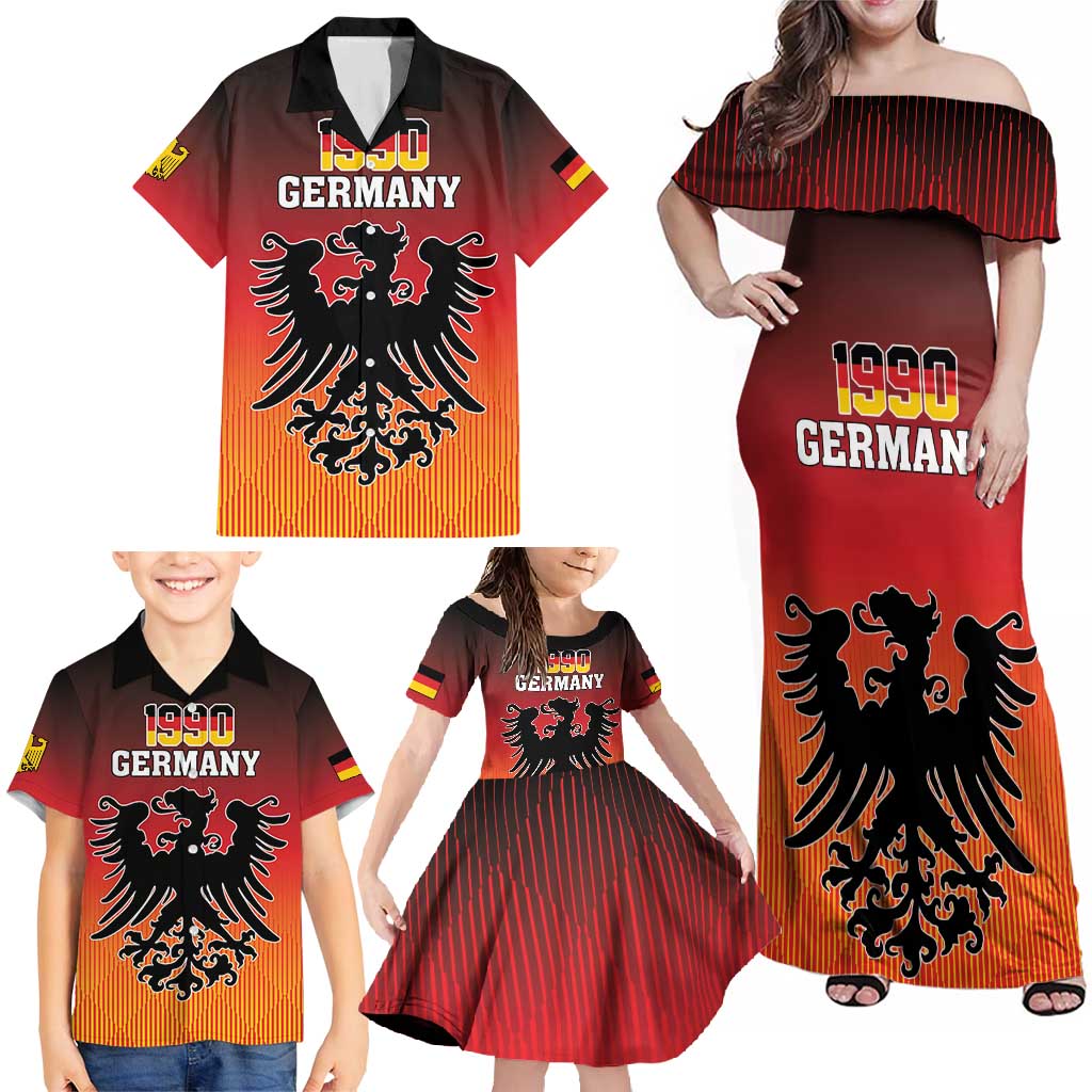 Personalized Germany Family Matching Off Shoulder Maxi Dress and Hawaiian Shirt With Coat Of Arms - Wonder Print Shop