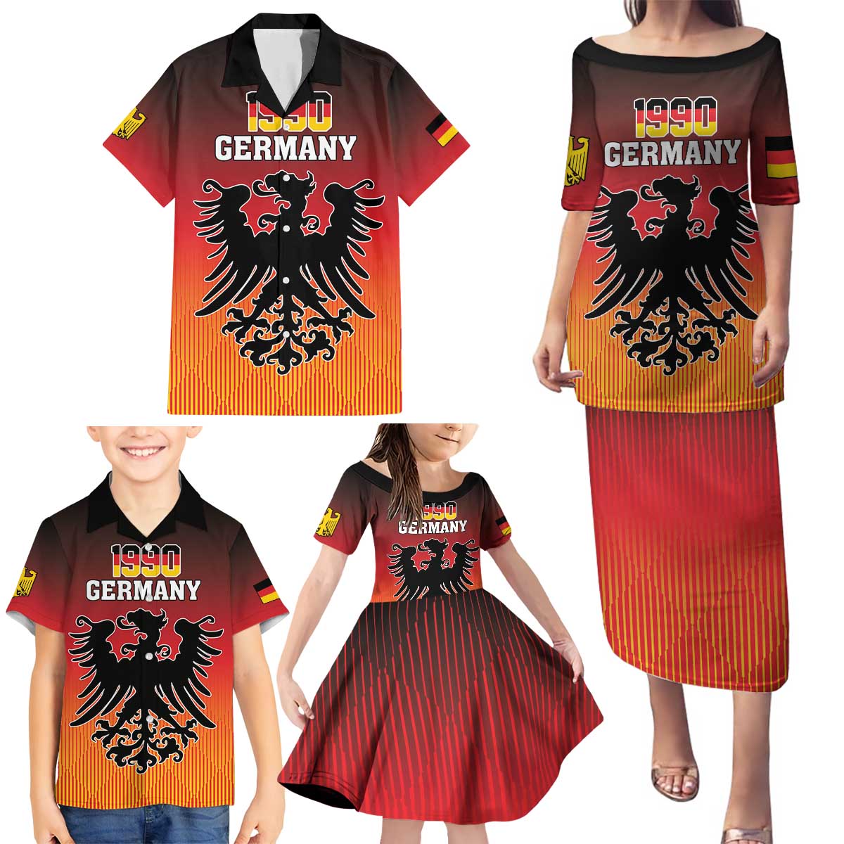 Personalized Germany Family Matching Puletasi and Hawaiian Shirt With Coat Of Arms - Wonder Print Shop