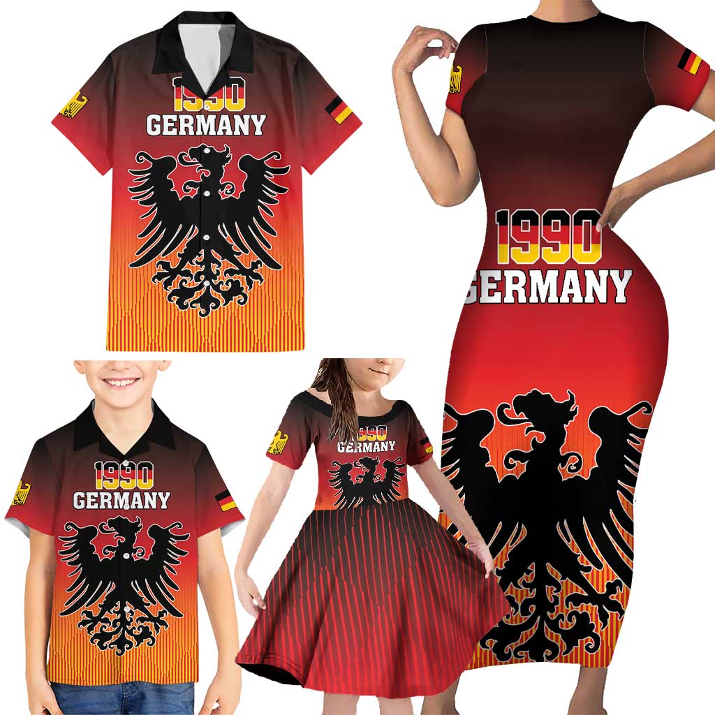 Personalized Germany Family Matching Short Sleeve Bodycon Dress and Hawaiian Shirt With Coat Of Arms - Wonder Print Shop