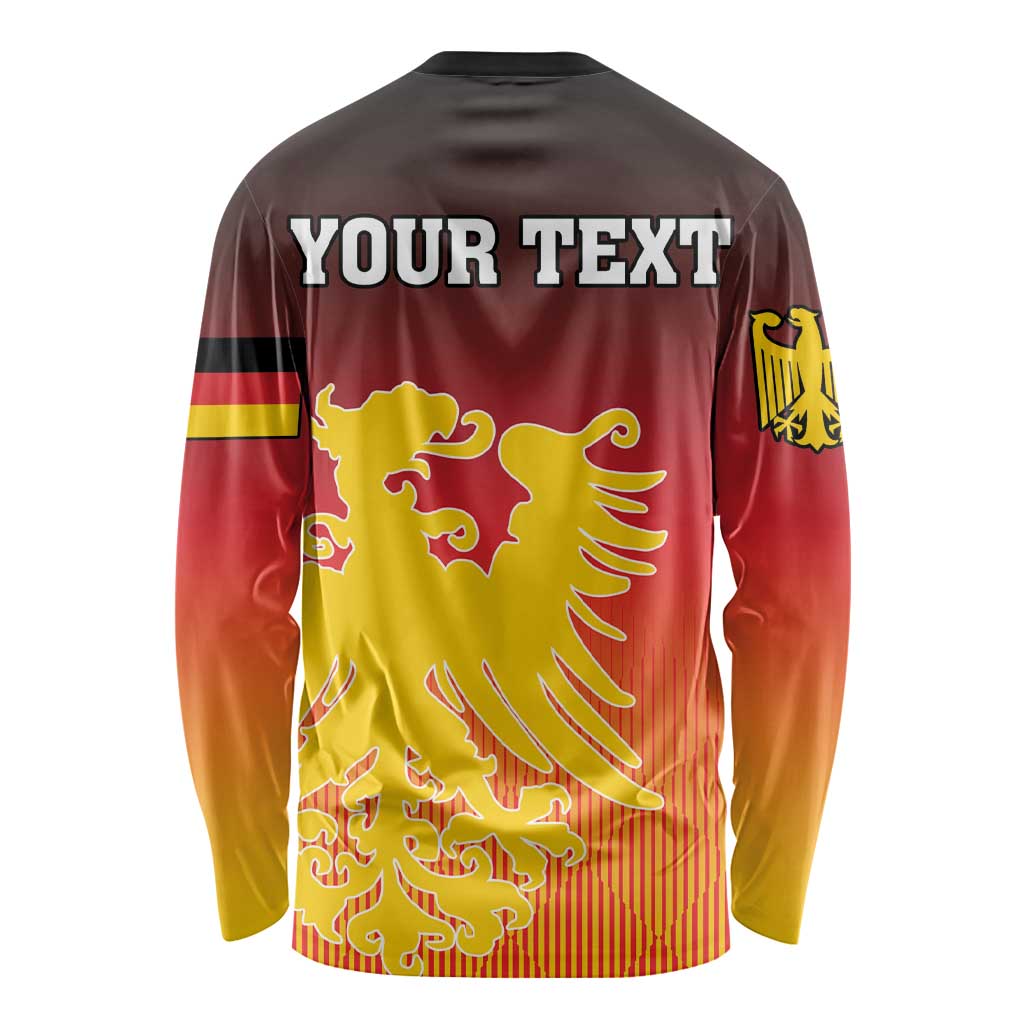 Unisex long-sleeve Germany graphic shirt back with YOUR TEXT and eagle emblem