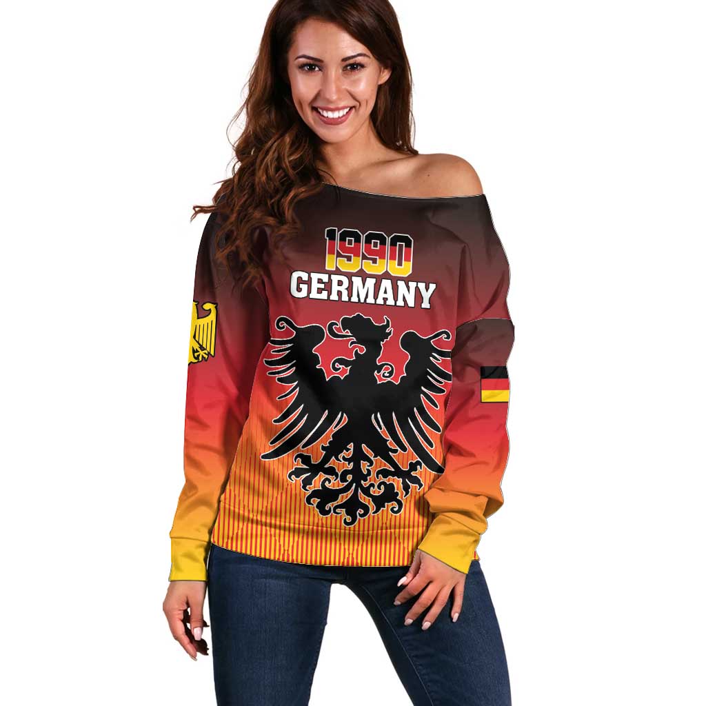 Personalized Germany Off Shoulder Sweater With Coat Of Arms - Wonder Print Shop