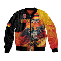 Black unisex bomber jacket with Germany Unity Day eagle over Berlin Wall art