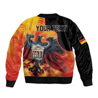 Black and yellow bomber jacket with 'YOUR TEXT' back graphic