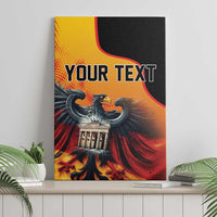 Personalized canvas wall art with German eagle and Berlin Wall graphic, 'Your Text' centered.